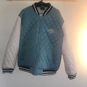 Staple Pigeon bomber jacket teal & white XL